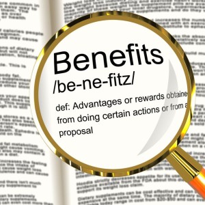 13564490 - benefits definition magnifier shows bonus perks or rewards